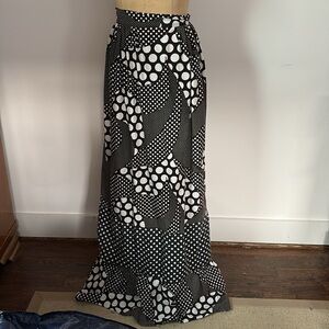 Vintage 70s A Byer Polka Dot Patterned Maxi Skirt Cottage Core S 4